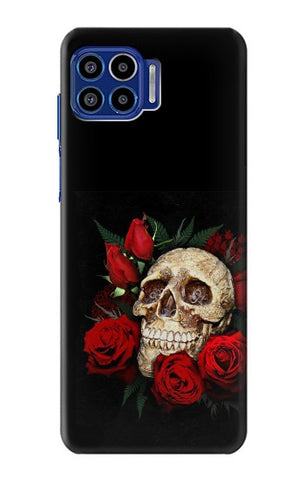 Motorola One 5G Hard Case Dark Gothic Goth Skull Roses