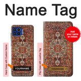 Motorola One 5G Hard Case Persian Carpet Rug Pattern with custom name