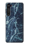 Motorola Edge Hard Case Light Blue Marble Stone Texture Printed