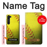 Motorola Edge Hard Case Yellow Softball Ball with custom name