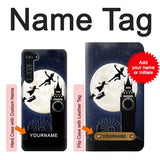 Motorola Edge Hard Case Peter Pan Fly Fullmoon Night with custom name