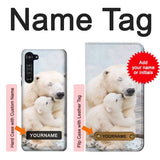 Motorola Edge Hard Case Polar Bear Hug Family with custom name