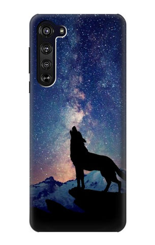 Motorola Edge Hard Case Wolf Howling Million Star