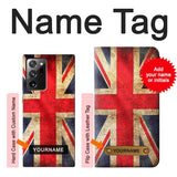 Samsung Galaxy Note 20 Ultra, Ultra 5G Hard Case British UK Vintage Flag with custom name