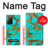 Samsung Galaxy Note 20 Ultra, Ultra 5G Hard Case Aqua Copper Turquoise Gems with custom name