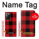 Samsung Galaxy Note 20 Ultra, Ultra 5G Hard Case Red Buffalo Check Pattern with custom name