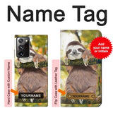 Samsung Galaxy Note 20 Ultra, Ultra 5G Hard Case Cute Baby Sloth Paint with custom name