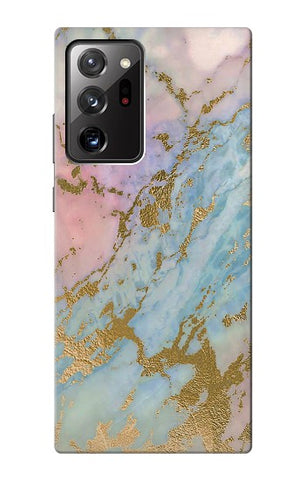 Samsung Galaxy Note 20 Ultra, Ultra 5G Hard Case Rose Gold Blue Pastel Marble Graphic Printed