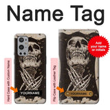 OnePlus 9 Pro Hard Case Skull Rose with custom name