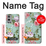OnePlus 9 Pro Hard Case Flower Floral Art Painting with custom name