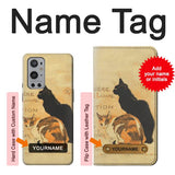 OnePlus 9 Pro Hard Case Vintage Cat Poster with custom name