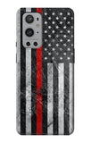 OnePlus 9 Pro Hard Case Firefighter Thin Red Line American Flag