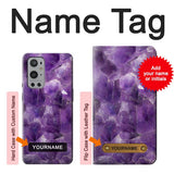 OnePlus 9 Pro Hard Case Purple Quartz Amethyst Graphic Printed with custom name