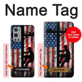 OnePlus 9 Pro Hard Case Electrician Lineman American Flag with custom name
