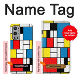 OnePlus 9 Pro Hard Case Piet Mondrian Line Art Composition with custom name