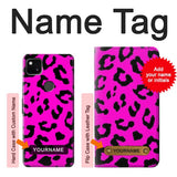 Google Pixel 4a Hard Case Pink Leopard Pattern with custom name