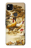 Google Pixel 4a Hard Case French Country Chicken