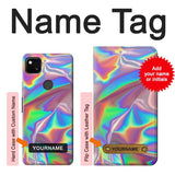 Google Pixel 4a Hard Case Holographic Photo Printed with custom name