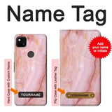 Google Pixel 4a Hard Case Blood Marble with custom name