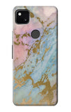 Google Pixel 4a Hard Case Rose Gold Blue Pastel Marble Graphic Printed