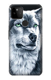 Google Pixel 5A 5G Hard Case Grim White Wolf
