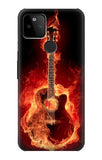 Google Pixel 5A 5G Hard Case Fire Guitar Burn