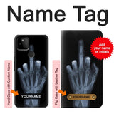 Google Pixel 5A 5G Hard Case X-ray Hand Middle Finger with custom name