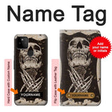 Google Pixel 5A 5G Hard Case Skull Rose with custom name