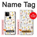 Google Pixel 5A 5G Hard Case Pastel Flowers Pattern with custom name