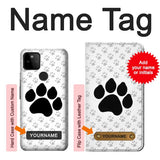 Google Pixel 5A 5G Hard Case Paw Foot Print with custom name