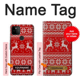 Google Pixel 5A 5G Hard Case Christmas Reindeer Knitted Pattern with custom name