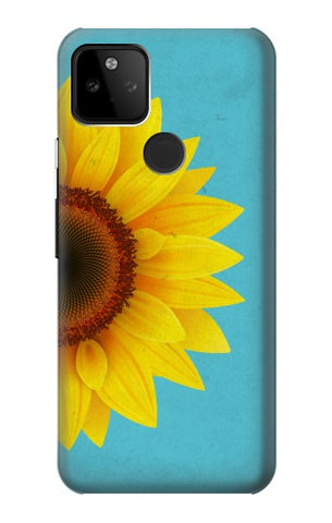 Google Pixel 5A 5G Hard Case Vintage Sunflower Blue
