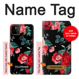 Google Pixel 5A 5G Hard Case Rose Floral Pattern Black with custom name