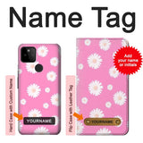 Google Pixel 5A 5G Hard Case Pink Floral Pattern with custom name