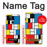 Google Pixel 5A 5G Hard Case Piet Mondrian Line Art Composition with custom name