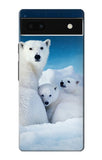 Google Pixel 6a Hard Case Polar Bear Family Arctic