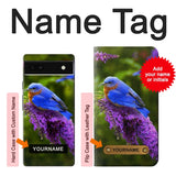 Google Pixel 6a Hard Case Bluebird of Happiness Blue Bird with custom name