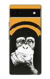 Google Pixel 6a Hard Case Funny Monkey with Headphone Pop Music