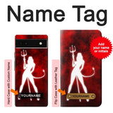 Google Pixel 6a Hard Case Sexy Devil Girl with custom name