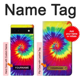 Google Pixel 6a Hard Case Tie Dye Fabric Color with custom name