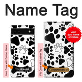 Google Pixel 6a Hard Case Dog Paw Prints with custom name