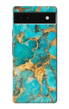 Google Pixel 6a Hard Case Aqua Turquoise Stone