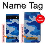 Google Pixel 6a Hard Case Army Blue Camouflage with custom name