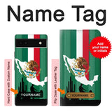 Google Pixel 6a Hard Case Mexico Football Flag with custom name
