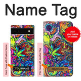 Google Pixel 6a Hard Case Colorful Art Pattern with custom name