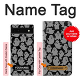 Google Pixel 6a Hard Case Cute Ghost Pattern with custom name