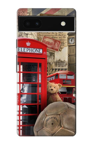 Google Pixel 6a Hard Case Vintage London British