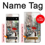 Google Pixel 6 Pro Hard Case Girl in The Rain with custom name