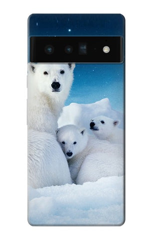 Google Pixel 6 Pro Hard Case Polar Bear Family Arctic