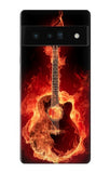 Google Pixel 6 Pro Hard Case Fire Guitar Burn